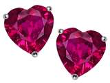 Star K™ 7mm Heart Created Ruby Earrings Studs style: 26334