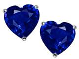 Star K™ 7mm Heart Created Sapphire Earrings Studs style: 26335