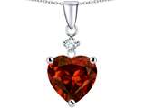 Star K™ Heart Shape 8mm Simulated Garnet Pendant Necklace style: 26359