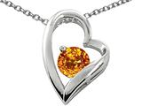 Star K™ 7mm Round Simulated Citrine Heart Pendant Necklace style: 26563
