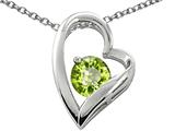Star K™ 7mm Round Simulated Peridot Heart Pendant Necklace style: 26565