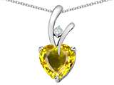 Star K™ Heart Shape 8mm Simulated Citrine Endless Love Pendant Necklace style: 26722