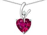 Star K™ Heart Shape 8mm Created Ruby Endless Love Pendant Necklace style: 26729