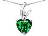 Star K™ Heart Shape 8mm Simulated Emerald Endless Love Pendant Necklace style: 26730