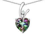 Star K™ Heart Shaped 8mm Mystic Topaz Endless Love Pendant Necklace style: 26733