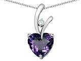 Star K™ Heart Shaped 8mm Simulated Alexandrite Endless Love Pendant Necklace style: 26734