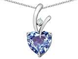 Star K™ Heart Shape 8mm Simulated Aquamarine Endless Love Pendant Necklace style: 26736