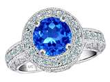 Star K™ 7mm Round Simulated Blue Topaz Ring style: 27149