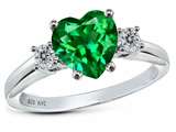 Star K™ 8mm Heart Shape Simulated Emerald Ring style: 27216
