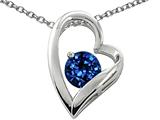 Star K™ 7mm Round Created Sapphire Heart Shape Pendant Necklace style: 27372