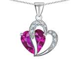 Star K™ Heart Shape 12mm Created Pink Sapphire Pendant Necklace style: 27375