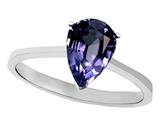 Tommaso Design™ Genuine Iolite Pear Shape 8x6mm Solitaire Engagement Ring style: 27993