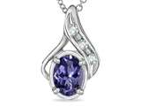 Star K™ Oval 7x5mm Genuine Iolite Drop Pendant Necklace style: 300071
