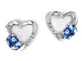 Tommaso Design™ Oval 5x3mm Genuine Tanzanite Heart Earrings style: 300487