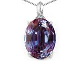 Tommaso Design™ Oval Simulated Alexandrite Pendant Necklace style: 300620