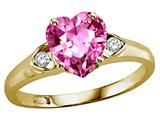 Tommaso Design™ Heart Shape 8mm Created Pink Sapphire Ring style: 301253