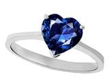Tommaso Design™ Created Blue Sapphire Heart Shape 8mm Solitaire Engagement Ring style: 301289