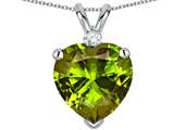 Star K™ Heart Shape 8mm Genuine Peridot Pendant Necklace style: 301523