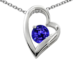 Star K™ 7mm Round Simulated Tanzanite Heart Shape Pendant Necklace style: 302231
