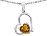 Star K™ 7mm Heart Shape Simulated Citrine Pendant Necklace style: 302387