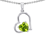 Star K™ 7mm Heart Shape Simulated Peridot Pendant Necklace style: 302396