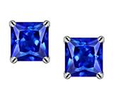 Star K™ Square Cut 7mm Created Sapphire Earrings style: 302450