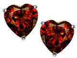 Star K™ 7mm Heart Shape Simulated Garnet Earrings Studs style: 302618