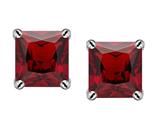 Star K™ Square 7mm Simulated Garnet Earrings Studs style: 302778