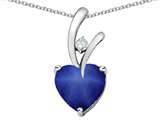 Star K™Heart Shape 8mm Created Star Sapphire Endless Love Pendant Necklace style: 302991