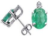 Tommaso Design™ Genuine Emerald Earrings Studs style: 303081