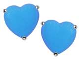 Star K™ 7mm Heart Shape Simulated Turquoise Earrings Studs style: 303303