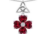 Star K™ Lucky Shamrock Celtic Knot Made With Heart 6mm Created Ruby Pendant Necklace style: 303357