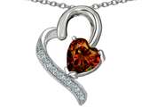 Star K™ 7mm Heart Shape Simulated Garnet Pendant Necklace style: 303617