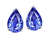 Tommaso Design™ 7x5 mm Pear Shape Genuine Tanzanite Drop Earrings Studs style: 303770