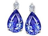 Tommaso Design™ 8x6 mm Pear Shape Tanzanite s Drop Earrings Studs style: 303771