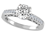 Tommaso Design™ Genuine White Topaz Solitaire Engagement Ring style: 303791