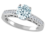 Tommaso Design™ Genuine Aquamarine Solitaire Engagement Ring style: 303792