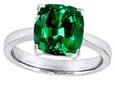 Star K™ Large 10mm Cushion-Cut Solitaire Ring with Simulated Emerald style: 303998