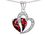 Star K™ Heart Shape 12mm Simulated Garnet Pendant Necklace style: 304365