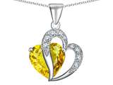 Star K™ Heart Shape 12mm Simulated Citrine Pendant Necklace style: 304650