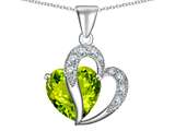 Star K™ Heart Shape 12mm Simulated Peridot and Cubic Zirconia Pendant Necklace style: 304653