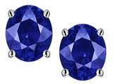 Star K™ Oval 8x6mm Created Sapphire Earrings Studs style: 304973