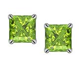 Star K™ Square 7mm Simulated Peridot Earrings Studs style: 304983