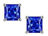 Star K™ Square 7mm Simulated Tanzanite Earrings style: 304984