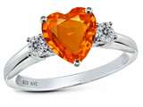 Star K™ 8mm Heart Shape Simulated Mexican Fire Opal Ring style: 305012