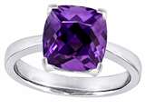 Star K™ Large 8mm Cushion-Cut Solitaire Ring With Simulated Amethyst style: 305116