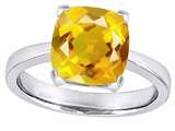 Star K™ Large 10mm Cushion-Cut Solitaire Ring With Simulated Citrine style: 305118