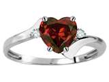 Original Star K™ Heart Shape 6mm Genuine Garnet bypass Ring style: 305228