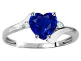 Original Star K™ Heart Shape 6mm Created Sapphire bypass Ring style: 305230