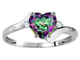 Original Star K™ Heart Shape 6mm Mystic Rainbow Topaz bypass Ring style: 305231